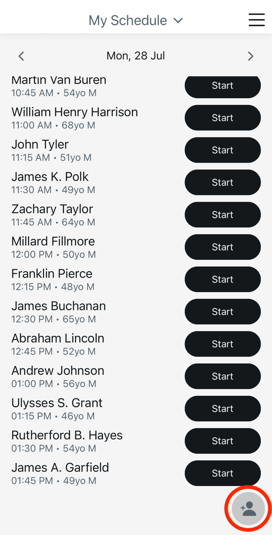 Add Person Button Highlight