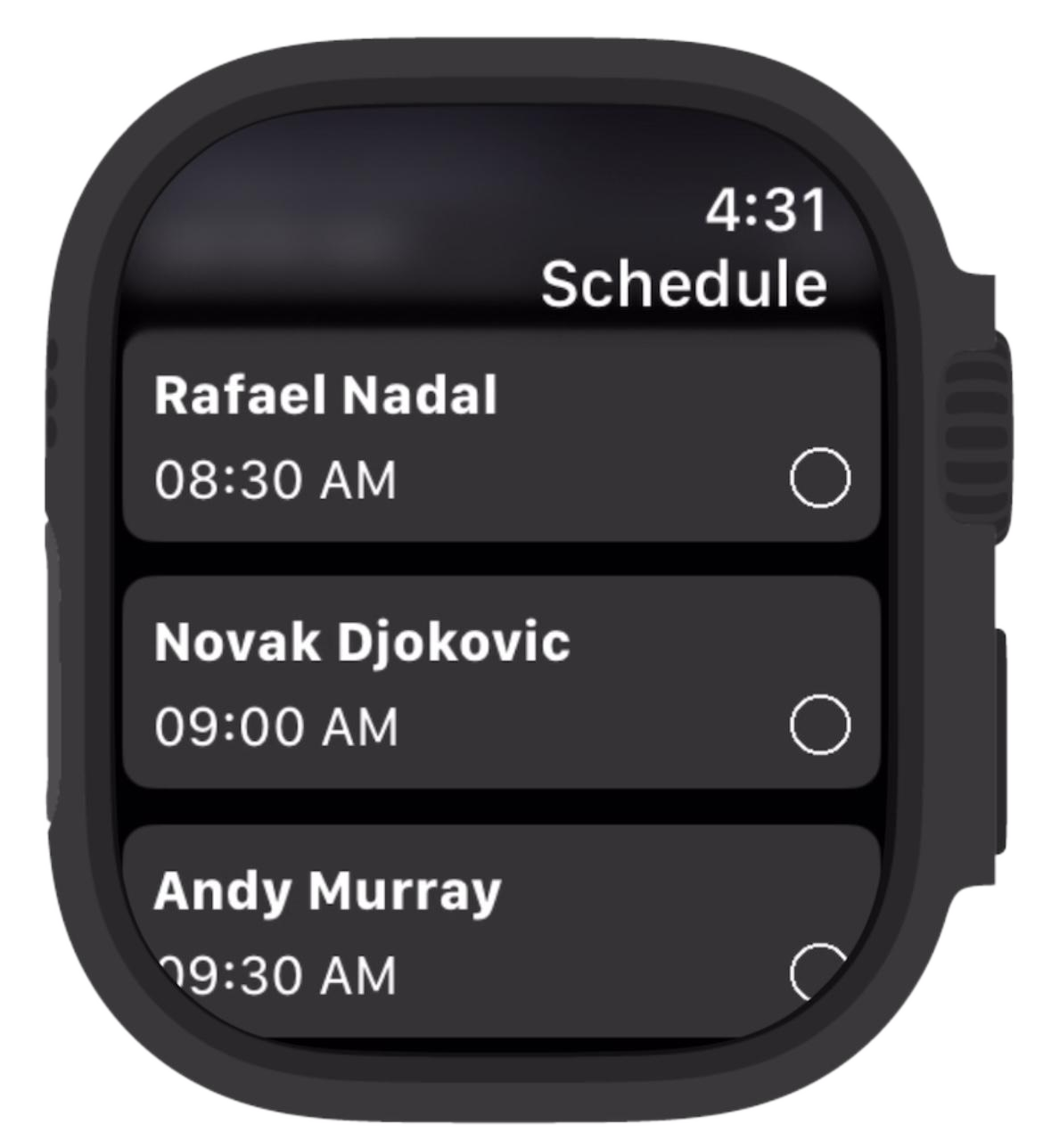 Apple Watch Patient List