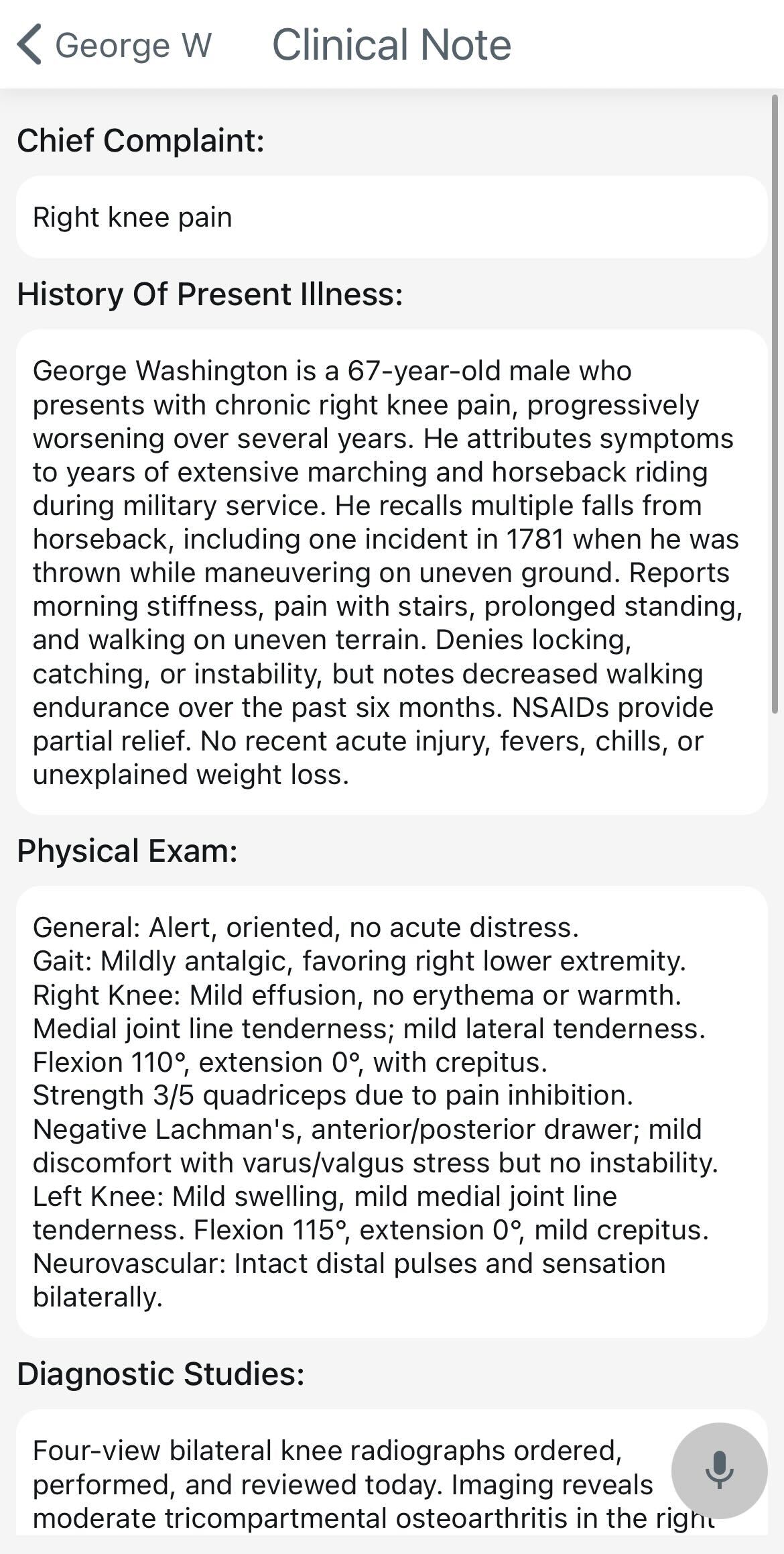 Completed Clinical Note